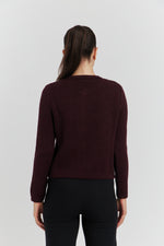 Charger le modèle 3D dans le visionneur de galerie, GILET BOUTONS PRESSIONS PERLES NELYRA BORDEAUX