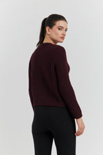 Charger le modèle 3D dans le visionneur de galerie, GILET BOUTONS PRESSIONS PERLES NELYRA BORDEAUX