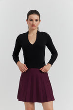 Charger le modèle 3D dans le visionneur de galerie, TOP COL CYGNE MANCHES LONGUES LYRINE NOIR