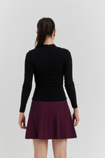 Charger le modèle 3D dans le visionneur de galerie, TOP COL CYGNE MANCHES LONGUES LYRINE NOIR