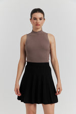 Charger le modèle 3D dans le visionneur de galerie, JUPE MAILLE PLISSEE ZYA NOIR