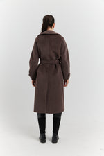 Charger le modèle 3D dans le visionneur de galerie, MANTEAU PEIGNOIR COL TAILLEUR AURELYS MARRON