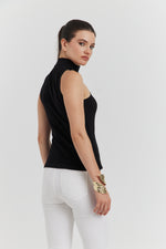 Charger le modèle 3D dans le visionneur de galerie, TOP AVEC BOUCLE METAL SOLIRA NOIR