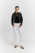 Charger le modèle 3D dans le visionneur de galerie, BLOUSON PERFECTO FAUX CUIR ELOWIN NOIR