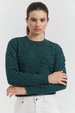 Charger le modèle 3D dans le visionneur de galerie, PULL FANTAISIE OZELIA VERT FORET