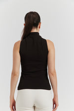 Charger le modèle 3D dans le visionneur de galerie, TOP AVEC BOUCLE METAL SOLIRA CHOCOLAT