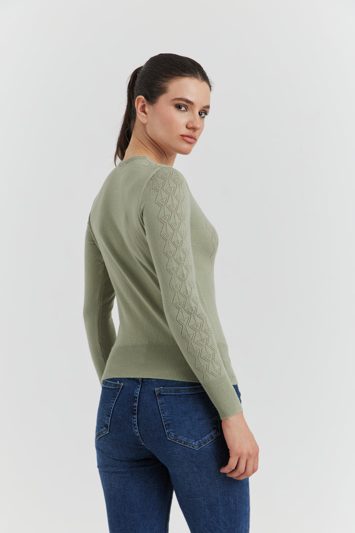 PULL V FANTAISIE AJOURE LYRIA AMANDE