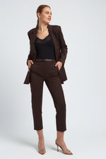 Charger le modèle 3D dans le visionneur de galerie, PANTALON FEMME EMILY CHOCOLAT