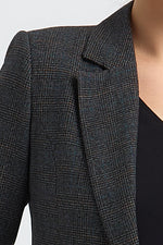 Charger le modèle 3D dans le visionneur de galerie, VESTE FEMME KAREL IMPRIME PRINCE DE GALLES GRIS MARRON