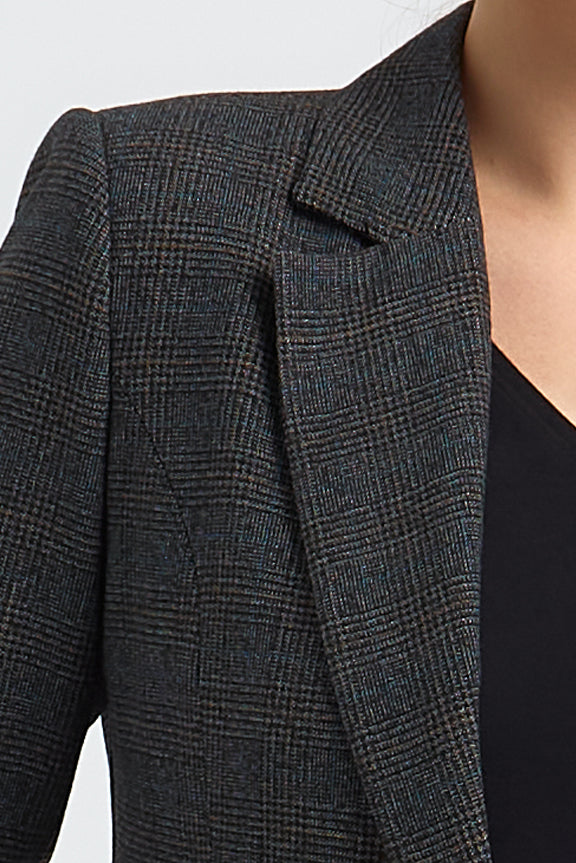 VESTE FEMME KAREL IMPRIME PRINCE DE GALLES GRIS MARRON