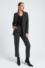 Charger le modèle 3D dans le visionneur de galerie, PANTALON FEMME KAREL IMPRIME PRINCE DE GALLES GRIS MARRON