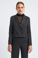 Charger le modèle 3D dans le visionneur de galerie, VESTE COURTE FEMME CAPUCINE GRIS