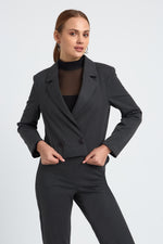 Charger le modèle 3D dans le visionneur de galerie, VESTE COURTE FEMME CAPUCINE GRIS