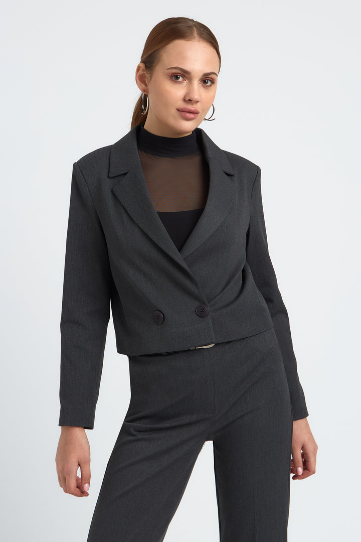 VESTE COURTE FEMME CAPUCINE GRIS
