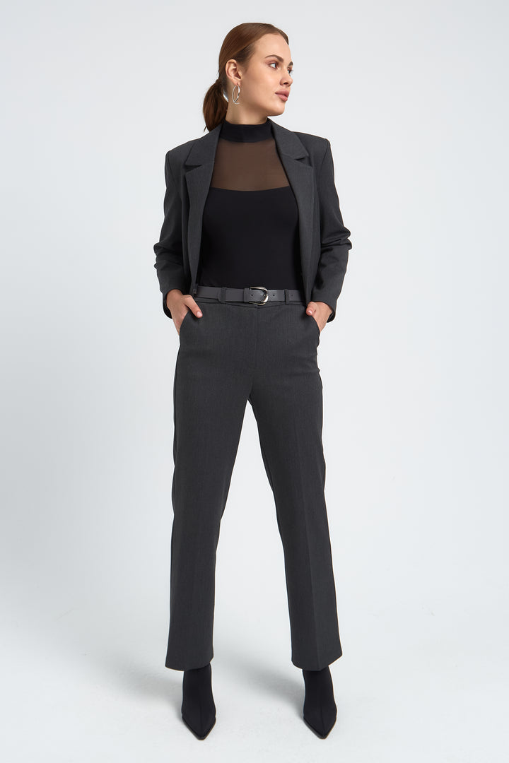 PANTALON DROIT FEMME CAPUCINE ANTHRACITE