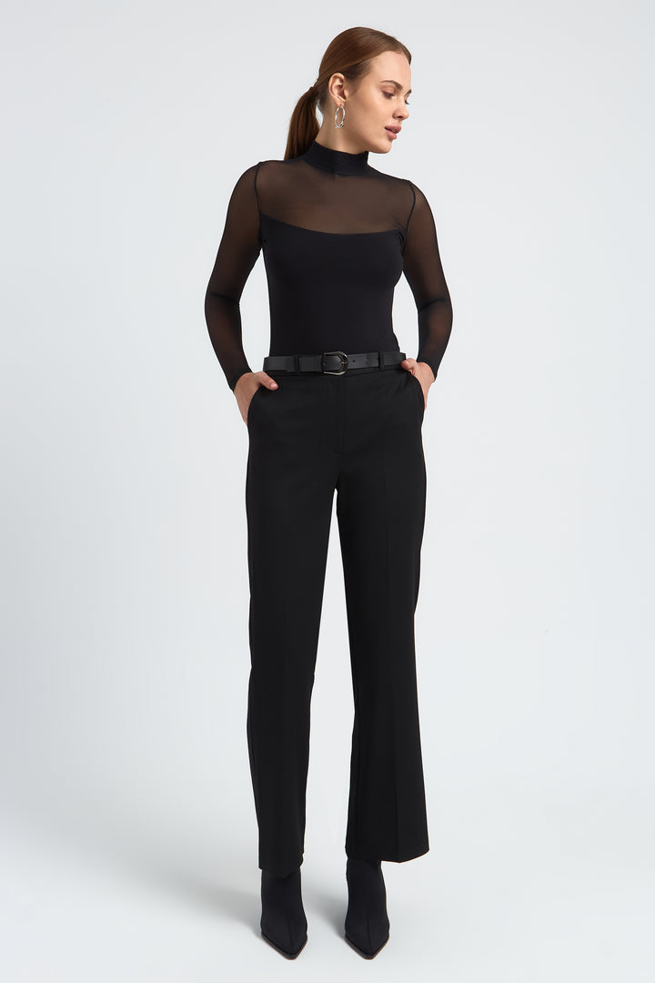PANTALON DROIT FEMME CAPUCINE NOIR