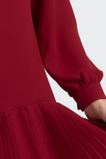 Charger le modèle 3D dans le visionneur de galerie, ROBE CHEMISE AVEC FOND DE ROBE AMOVIBLE ELLA BORDEAUX