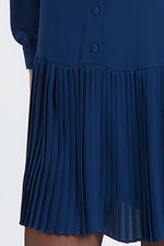Charger le modèle 3D dans le visionneur de galerie, ROBE CHEMISE AVEC FOND DE ROBE ELLA BLEU MAJORELLE