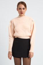 Charger le modèle 3D dans le visionneur de galerie, PULL FEMME MANCHES BOUFFANTES CHARLOTTE ROSE CLAIR
