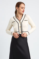 Charger le modèle 3D dans le visionneur de galerie, GILET FEMME MODE LILY CREME/NOIR