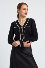 Charger le modèle 3D dans le visionneur de galerie, GILET FEMME MODE LILY NOIR/ECRU