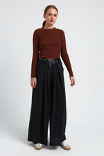 Charger le modèle 3D dans le visionneur de galerie, PETIT PULL MAILLE FINE FEMME ALINE CHOCOLAT