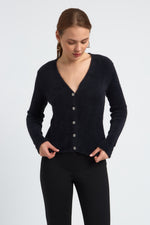 Charger le modèle 3D dans le visionneur de galerie, GILET FEMME DOUCEUR FLEUR NOIR