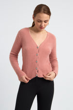 Charger le modèle 3D dans le visionneur de galerie, GILET FEMME DOUCEUR FLEUR BOIS DE ROSE