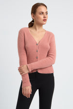 Charger le modèle 3D dans le visionneur de galerie, GILET FEMME DOUCEUR FLEUR BOIS DE ROSE