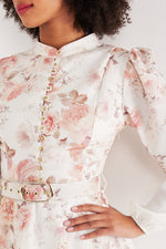 Charger le modèle 3D dans le visionneur de galerie, ROBE IMPRIMEE FLEURS  FLOWERS FOND ECRU