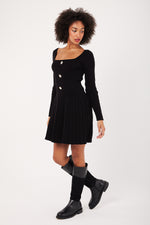 Charger le modèle 3D dans le visionneur de galerie, ROBE MAILLE BLOOM NOIR