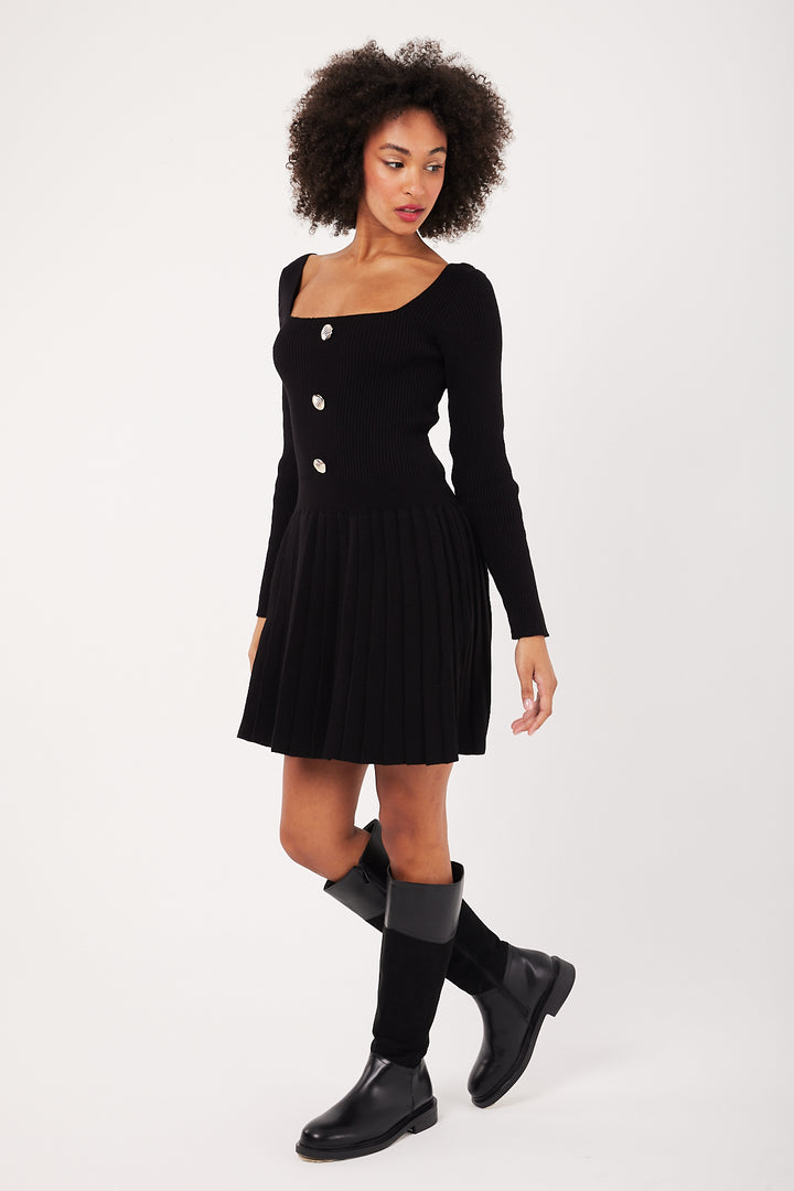 ROBE MAILLE BLOOM NOIR