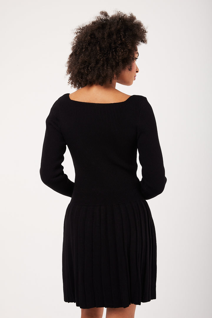 ROBE MAILLE BLOOM NOIR