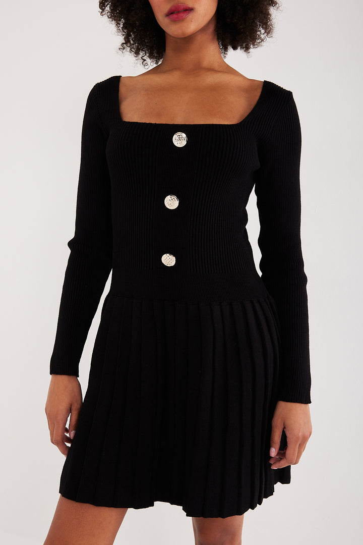 ROBE MAILLE BLOOM NOIR