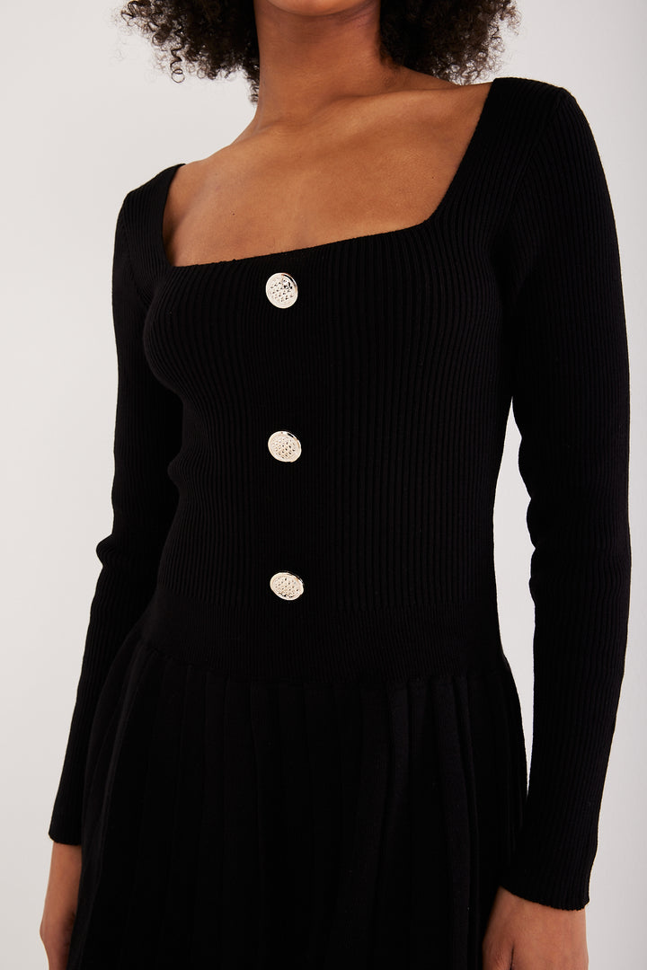 ROBE MAILLE BLOOM NOIR