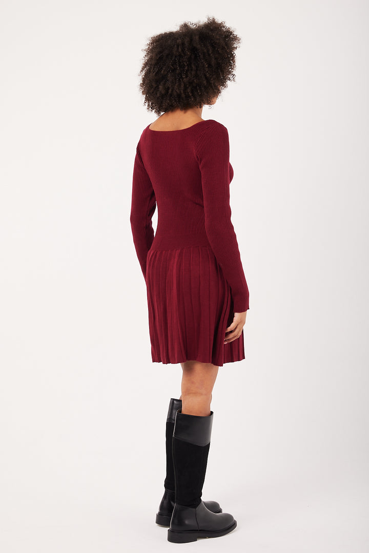 ROBE MAILLE BLOOM BORDEAUX