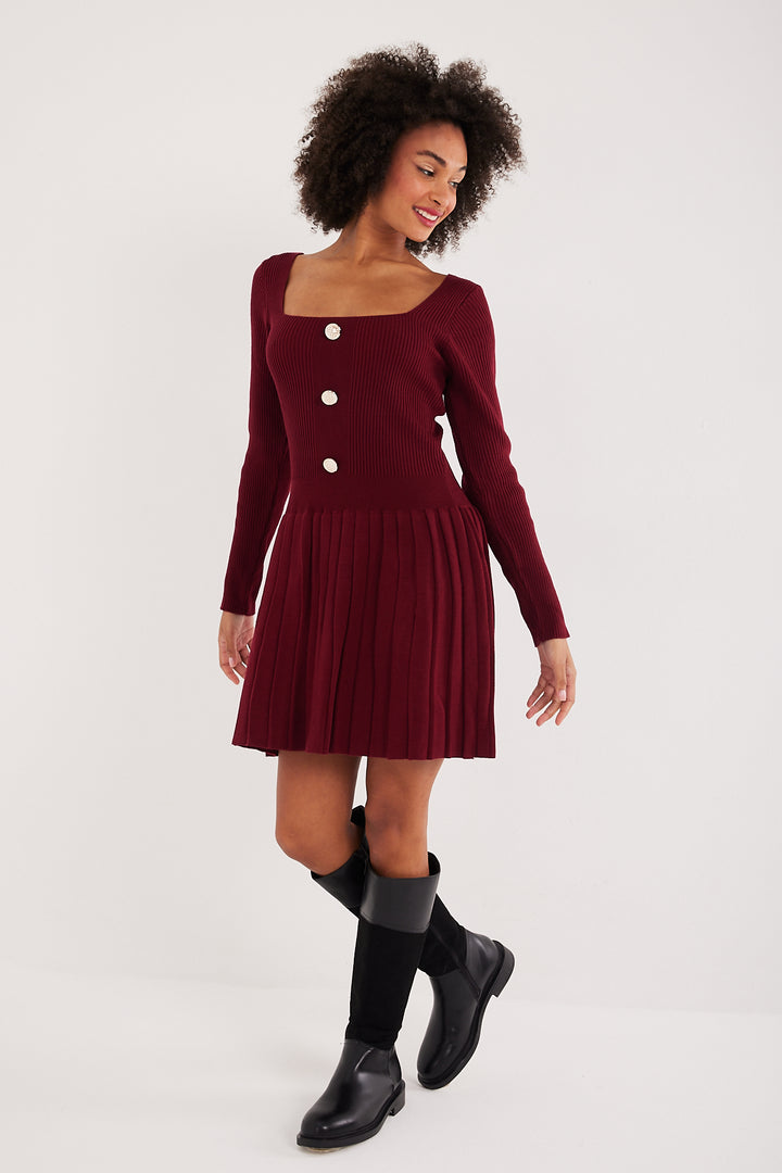 ROBE MAILLE BLOOM BORDEAUX