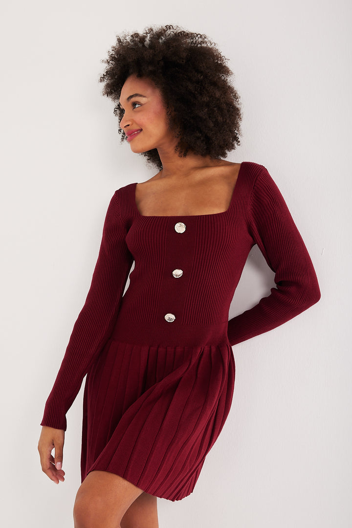 ROBE MAILLE BLOOM BORDEAUX