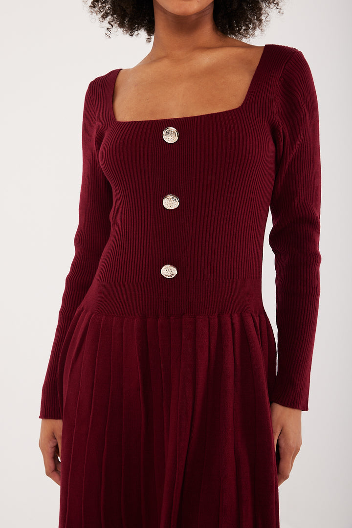 ROBE MAILLE BLOOM BORDEAUX