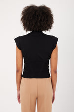 Charger le modèle 3D dans le visionneur de galerie, TOP MAILLE FEMME JACKIE NOIR