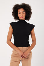 Charger le modèle 3D dans le visionneur de galerie, TOP MAILLE FEMME JACKIE NOIR