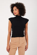 Charger le modèle 3D dans le visionneur de galerie, TOP MAILLE FEMME JACKIE NOIR