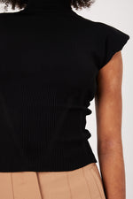 Charger le modèle 3D dans le visionneur de galerie, TOP MAILLE FEMME JACKIE NOIR