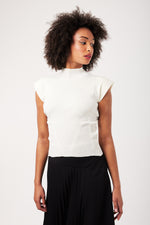 Charger le modèle 3D dans le visionneur de galerie, TOP MAILLE FEMME JACKIE ECRU