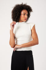 Charger le modèle 3D dans le visionneur de galerie, TOP MAILLE FEMME JACKIE ECRU