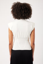 Charger le modèle 3D dans le visionneur de galerie, TOP MAILLE FEMME JACKIE ECRU