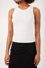 Charger le modèle 3D dans le visionneur de galerie, T-SHIRT SANS MANCHES FEMME MODE VOILA ECRU