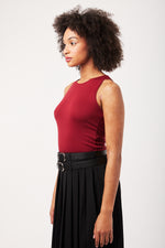 Charger le modèle 3D dans le visionneur de galerie, T-SHIRT SANS MANCHES FEMME VOILA BORDEAUX