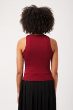 Charger le modèle 3D dans le visionneur de galerie, T-SHIRT SANS MANCHES FEMME VOILA BORDEAUX