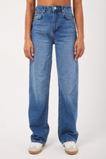 Charger le modèle 3D dans le visionneur de galerie, JEANS DROIT FEMME MODE CLASSIJEAN BLUEJEAN